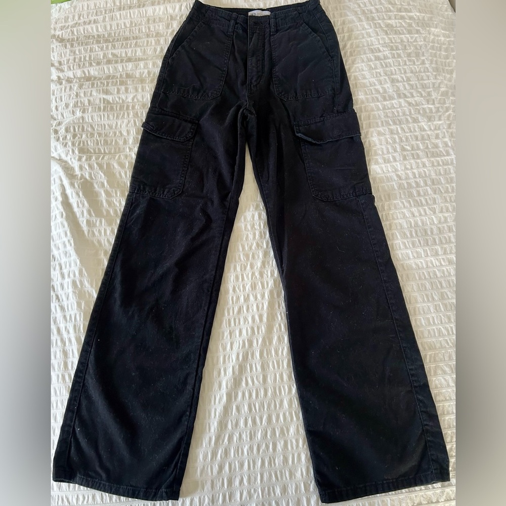 Zara Black Women Cargo Utility Trousers